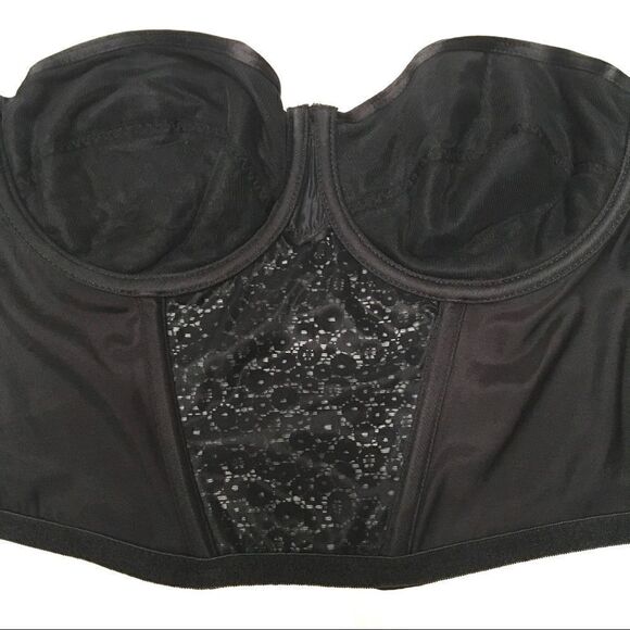 Vintage Cacique satin & lace underwire bustier 36C - Picture 2 of 9